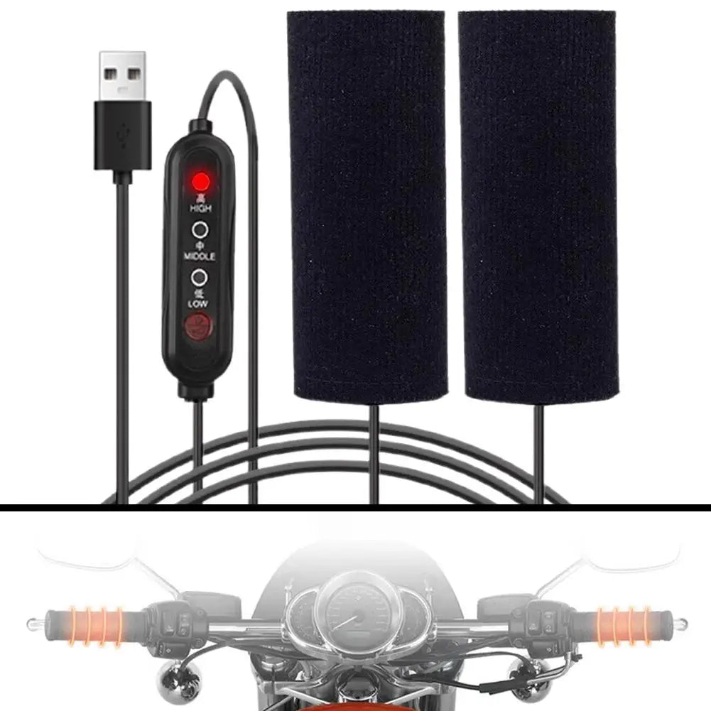 Motorcycle Heated Grips Handlebars USB Adjustable Insulated Handlebars Electric Scooter Bicycle Winter Warming Accessories Beauty Trend Shop
