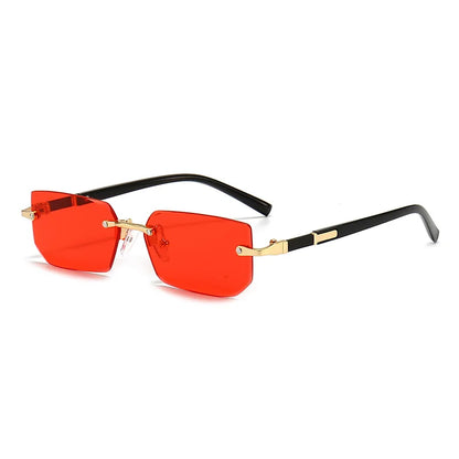 Rimless Sunglasses Rectangle Fashion Popular Women Men Shades Small Square Sun Glasses For Female Male Summer Traveling Oculos Beauty World Shop