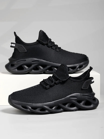 Men Sports Running Black Jogging Shoes Casual Sneakers Brown Outdoor Breathable Mesh Women Light Shock-absorption Black Tennis Beauty World Shop