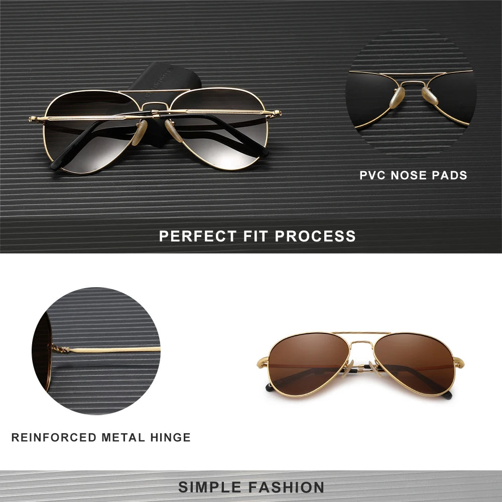 KINGSEVEN Pilot Alloy Sunglasses Polarization UV400 Anti-reflection Full Frame Parsnip Glasses Women Retro Luxury Eyewear Beauty World Shop