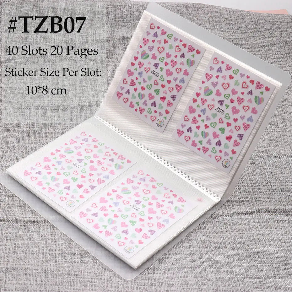 100 Slots Empty Nail Art Sticker Storage Book Album Exhibition Decals Collecting Organizer Holder Display Notebook Manicure Tool Beauty World Shop