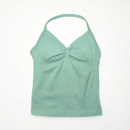NCLAGEN Impact Longline Strappy Top Sports Yoga Vest Women's Fitness Tank Top Gym Beautiful Open Back Bra Running Workout Halter Beauty World Shop
