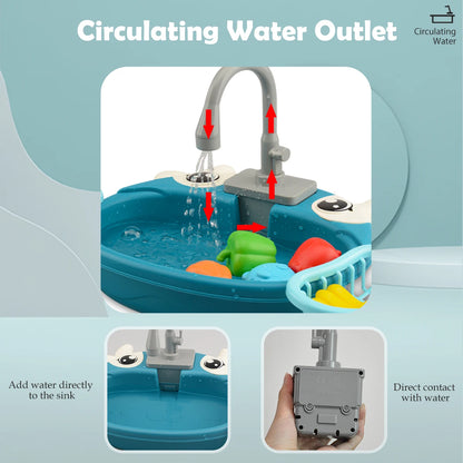 Dishwasher Toys, Kitchen Sink Electric Playing with Running Water  Automatic Water Cycle System Simulated kitchen accessories Beauty World Shop