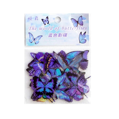 Journamm 40pcs/pack Butterfly Series Stickers Art Collage Junk Journal DIY Scrapbooking PET Waterproof Craft Aesthetics Stickers Beauty World Shop