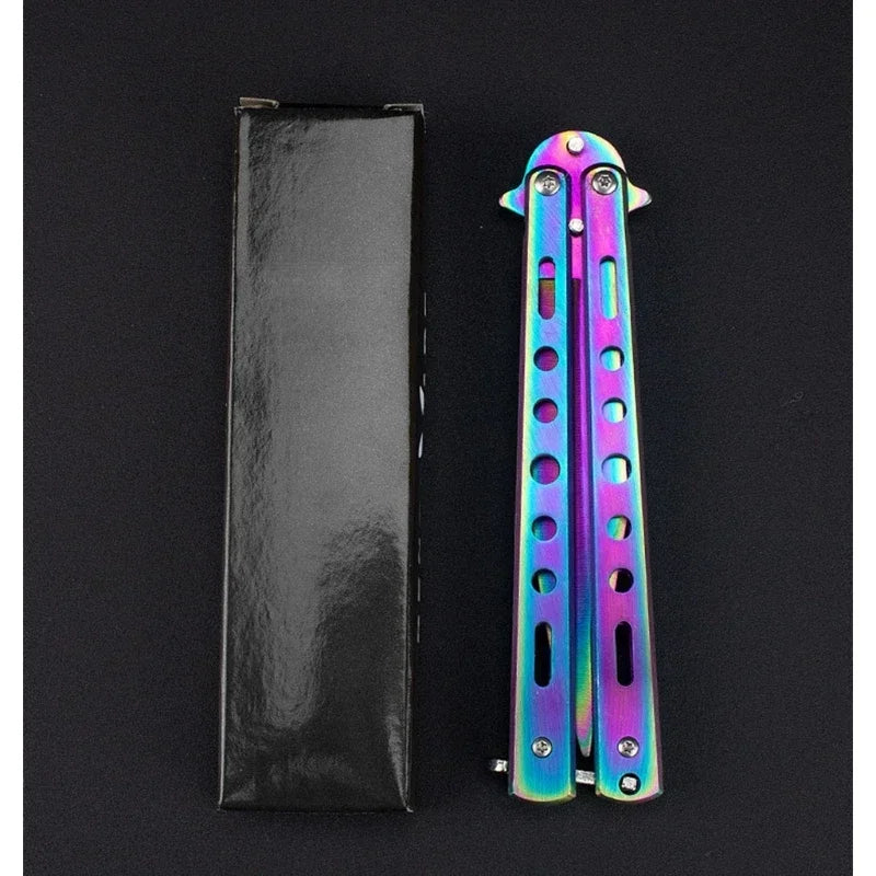 Foldable Comb Stainless Steel Practice Training Butterfly Knife Comb Beard Moustache Brushe Salon Hairdressing Hair Styling Tool Beauty World Shop