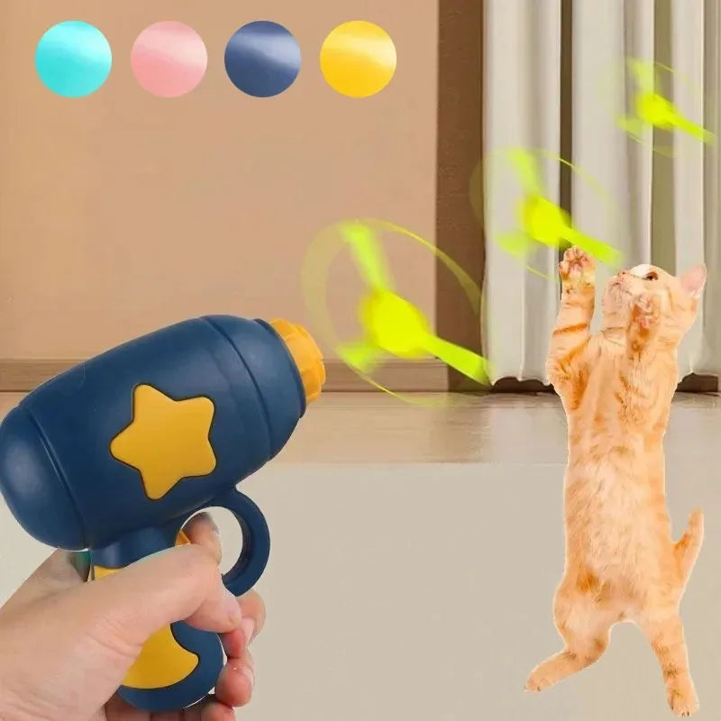Funny Cat Toy Interactive Launch Pet Training Toy For Kitten Mini Flying Disc Shooting Gun Chasing Games Cat Toys Pet Supplies Beauty World Shop