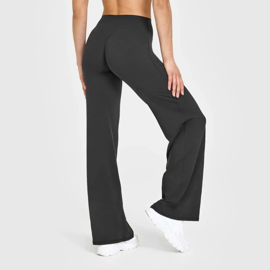 NCLAGEN SoftMotion Straight Leg Bottoms Women's Mid-Waist Yoga Pants GYM Leggings Naked Feel Pilates Running Sports Trousers Beauty World Shop