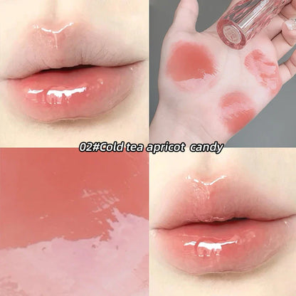 Crystal translucent lip glaze moisturizing water is not easy to fade natural color mouth red lip glaze Beauty Trend Shop
