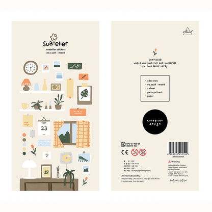 Korean Brand Suatelier Collection Daily Food Vlog Stickers DIY Scrapbooking Journey Diary Stationery Stickers Supplies Beauty World Shop