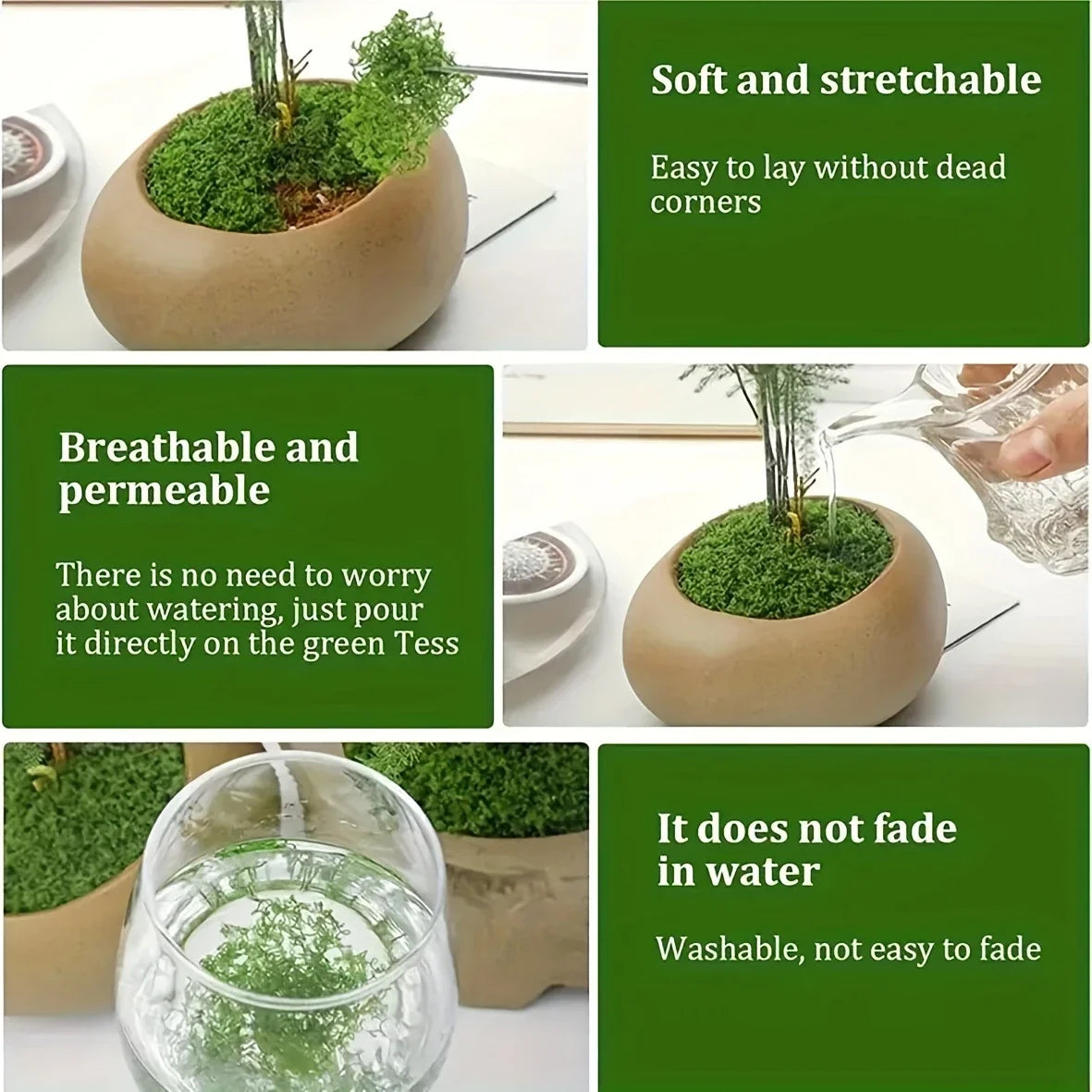 50g Fake Moss DIY Crafts Grass Artificial Moss Faux Preserved Moss Green Plants Home Room Garden Decor Mini Landscape Fake Grass Beauty World Shop