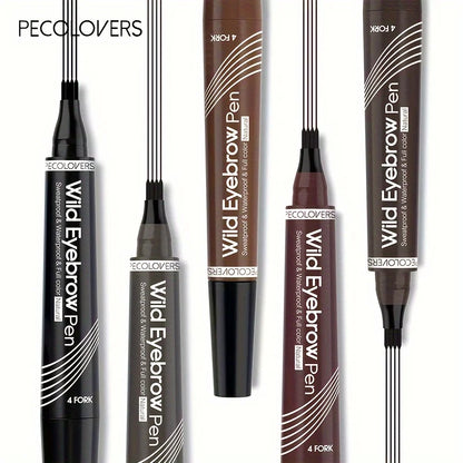 6 Colors 1pc Eyebrow Pen Waterproof 4 Split Tip Eyebrows Pen Eyebrow Tattoo Pen Waterproof Liquid Black Eyebrow Makeup Pencil Beauty Fashion