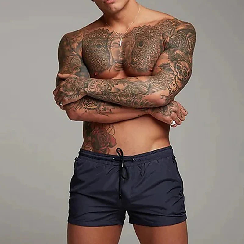 Mens Swim Trunks with Zipper Pockets Mesh Liner Summer Beach Board Shorts Quick Dry Swimming Bathing Suit Swimsuit Swimwear Beauty World Shop