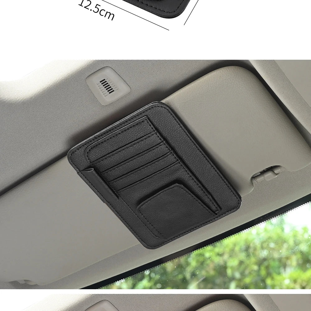 Car Visor Organizer Multi-Pocket Pouch Bag Card Glasses Storage Holder Scratch-resistant Auto Visor Holder For Car Interior Car Beauty World Shop