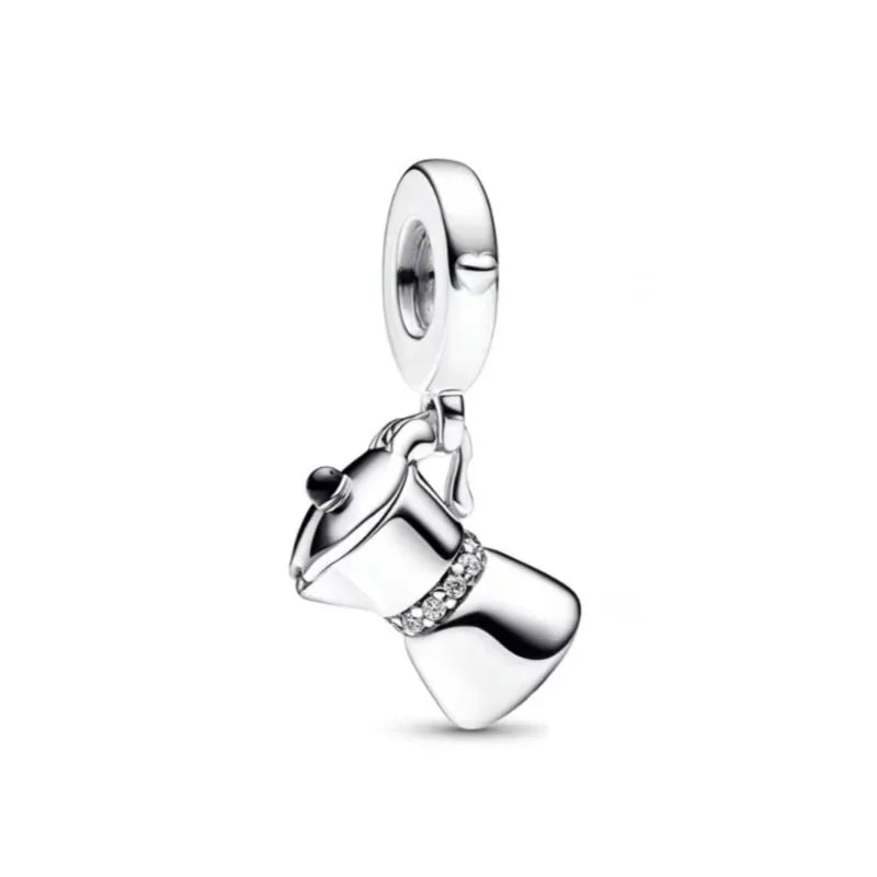 2025 New S925 Silver Spring Ball Bear Cross Pendant Suitable for Original Bracelets DIY Accessories Women's Charm Jewelry Gifts Beauty World Shop