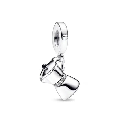 2025 New S925 Silver Spring Ball Bear Cross Pendant Suitable for Original Bracelets DIY Accessories Women's Charm Jewelry Gifts Beauty World Shop