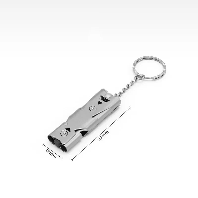 150DB Double Tube High-frequency High Decibel Survival Whistle Outdoor Rescue Steel Metal Survie Accessories Hiking Tool Travel Beauty World Shop
