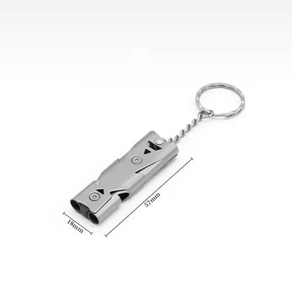 150DB Double Tube High-frequency High Decibel Survival Whistle Outdoor Rescue Steel Metal Survie Accessories Hiking Tool Travel Beauty World Shop