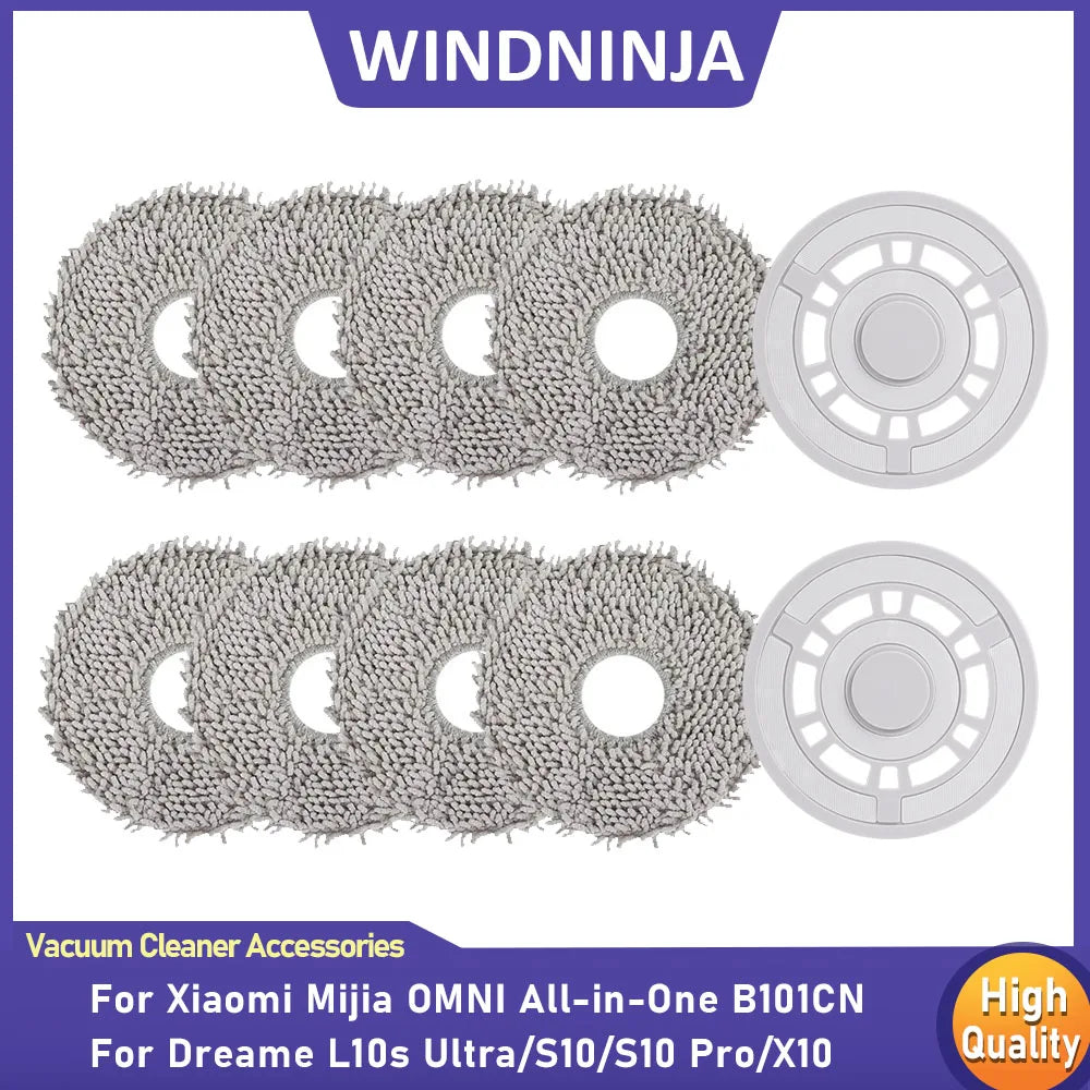 For Xiaomi Mijia Omni All-in-One B101CN Mop Cloth Robot Vacuum For Dreame L10s Ultra S10 S10 Pro X10 Mop Pads Holder Accessories Beauty World Shop