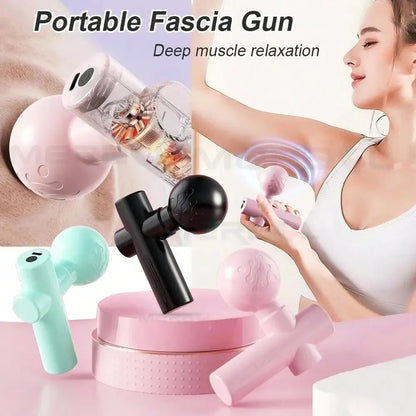Mini Massage Gun Fascia Machine Muscle Relaxation Vibrating Gun Portable Rod Massage Fitness Equipment Neck Body Fascia Gun Beauty World Shop