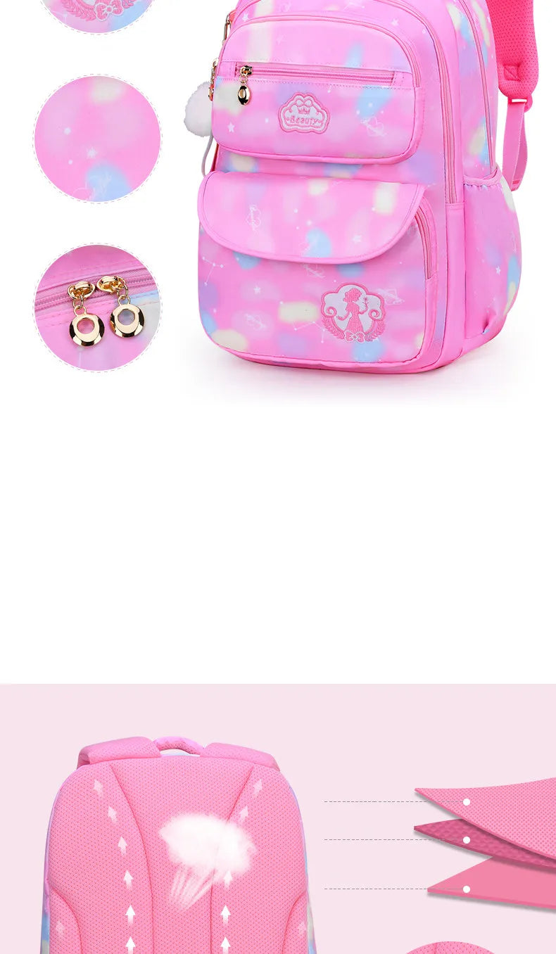 Girl School Bag Backpack Back Pack For Teenager Women Children Female Pink Schoolbag Primary High Bagpack Class Teens Child Kids Beauty World Shop