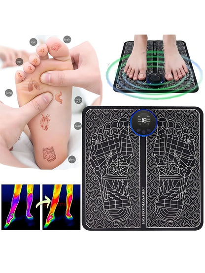 EMS Foot Massager Rechargeable Massage Pad Foot Relaxation Pad Electric Foot Massage Tools Promote Blood Circulation Beauty World Shop
