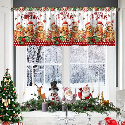 Christmas Short Curtains Valances Merry Christmas Decorations For Home 2025 Xmas Navidad Kitchen Bedroom Ornaments New Year 2026 Beauty World Shop