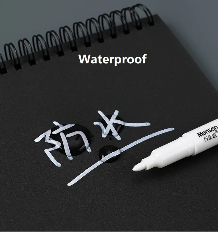 New 1/2/3PCS Waterproof Metal Marker Permanent White Paint Pen Washing Art Painting Graffiti Pens Fabric Wood Leather Marker1MM Beauty World Shop