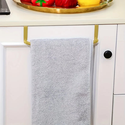 1pcs Modern Stainless Steel Towel Bar Easy-Install No-Drill Rust-Resistant Single-Rod Wall-Mounted Towel Holder Golden Finish Beauty World Shop