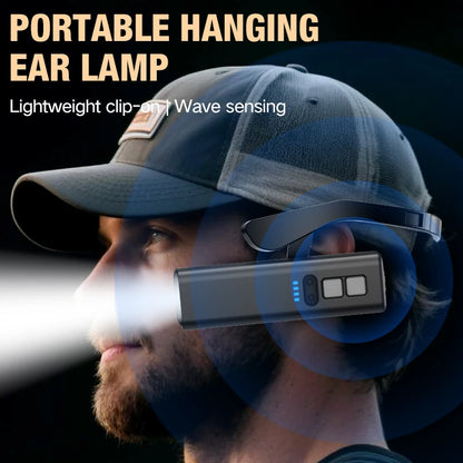 2025 Ear Clip Headlamp– Bright LED Headlight, Rechargeable Waterproof Head Flashlight for Fishing Hiking Running Cycling Outdoor Beauty World Shop