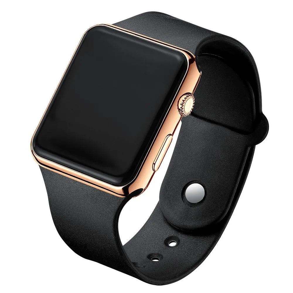 Simple Digital Watch for Men Women Fashion Sport LED Electronic Watch Black Silicone Wristband Casual Mens Watch Reloj Hombre Beauty World Shop