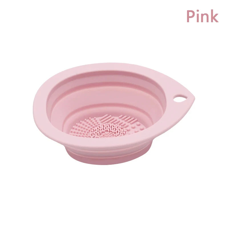 Silicone Makeup Brush Cleaner Folding Powder Puff Cleaning Bowl Eyeshadow Brushes Washing Soft Mat Beauty Tools Scrubber Box Beauty World Shop
