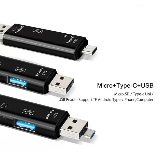 5 In 1 Multifunction USB 3.0 Type C USB Micro USB SD TF Memory Card Reader for Android IPhone Computer Dock OTG Type C Adapter Beauty World Shop