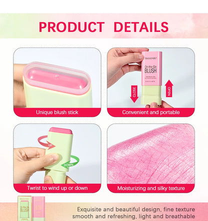 Make Up Functional Blush Stick Easy Color Rouge Blusher Cream Waterproof High Color Rendering Brightening Skin Tone Hot Beauty World Shop