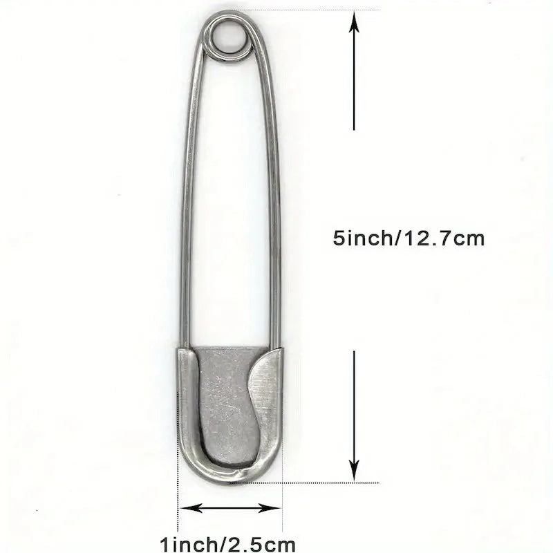 1pc Large Stainless Steel Safety Pin, Heavy Duty Oversize Pins for Laundry, Upholstery, Blankets, Quilting, Fashion Decor Beauty World Shop