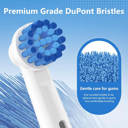 4/8/12/16/20 Pack Sensitive Gum Care Soft Bristle Replacement Brush Heads Compatible with Oral b Braun Electric Toothbrush Beauty World Shop