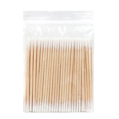 100/300 Pcs Disposable Ultra-small Cotton Swab Brush Lint Free Micro Wood Makeup Brushes Eyelash Extension Glue Removing Tools Beauty World Shop
