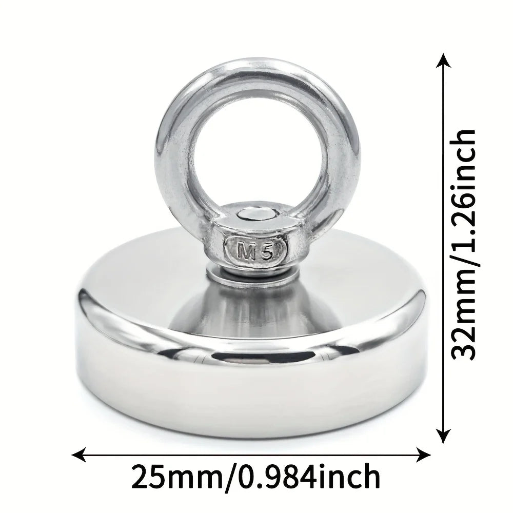 D16~D42mm Super Strong Neodymium Fishing Hook N52 Heavy Duty Rare Earth Neodymium with Countersunk Hole Eyebolt Salvage Magnetic Beauty World Shop