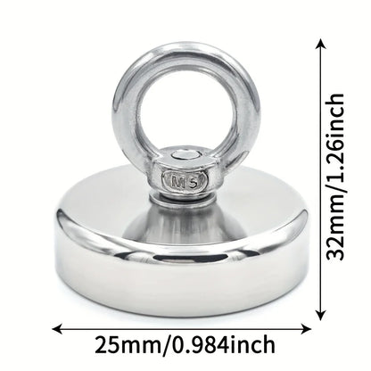 D16~D42mm Super Strong Neodymium Fishing Hook N52 Heavy Duty Rare Earth Neodymium with Countersunk Hole Eyebolt Salvage Magnetic Beauty World Shop