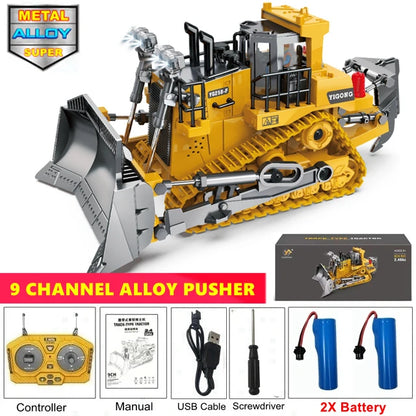 4WD Remote Control Excavator 4x4 Alloy Dump Truck Bulldozer Radio Model RC Car Construction Vehicle Toy Children Kids Gifts Beauty World Shop