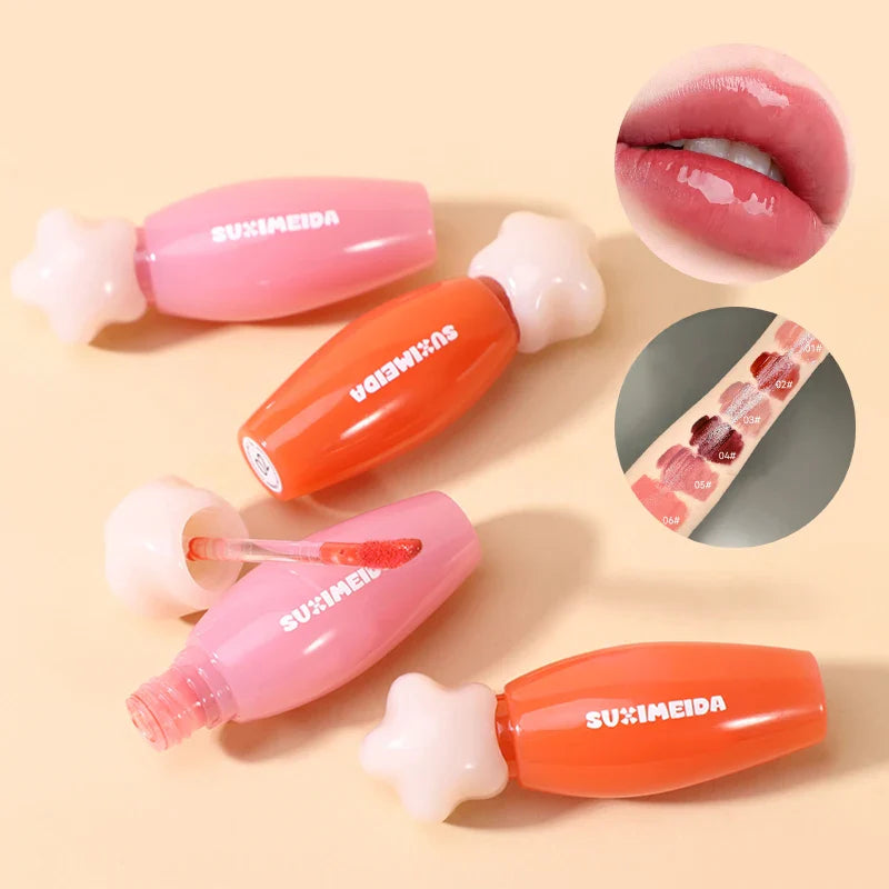Suximei Da Hydrating Lip Lacquer - Glass Jelly Finish, Korean Style, Brightens Complexion Beauty Trend Shop