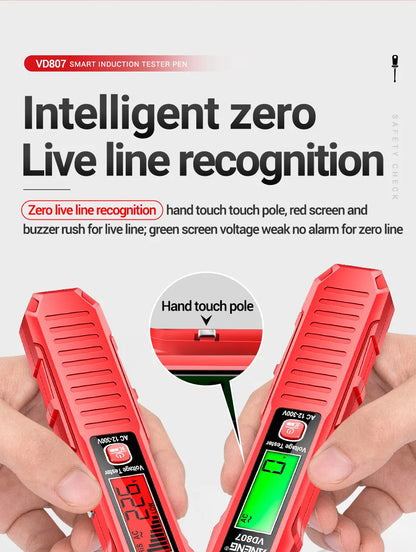 ANENG VD807 One-word Induction Portable 50/60Hz Smart Electric Pen Tester NCV Sensor AC 12-300V Non-contact Wire Detector Tools Beauty World Shop