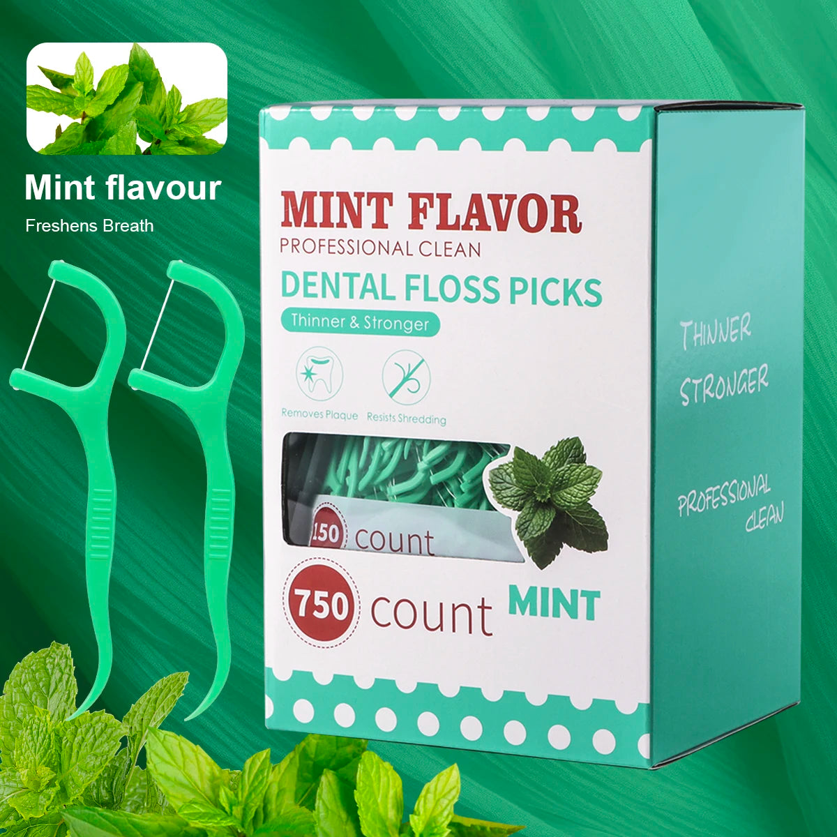 Mint dental floss stick - home portable disposable care dental floss stick - oral care - deep cleaning - interdental cleaning pr Beauty World Shop