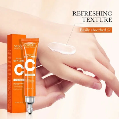 SADOER Vitamin C Eye Cream Anti Dark Circles Eyes Bags Remover Moisturizing Brightening Firming Skin Care Products for Eyes Beauty World Shop