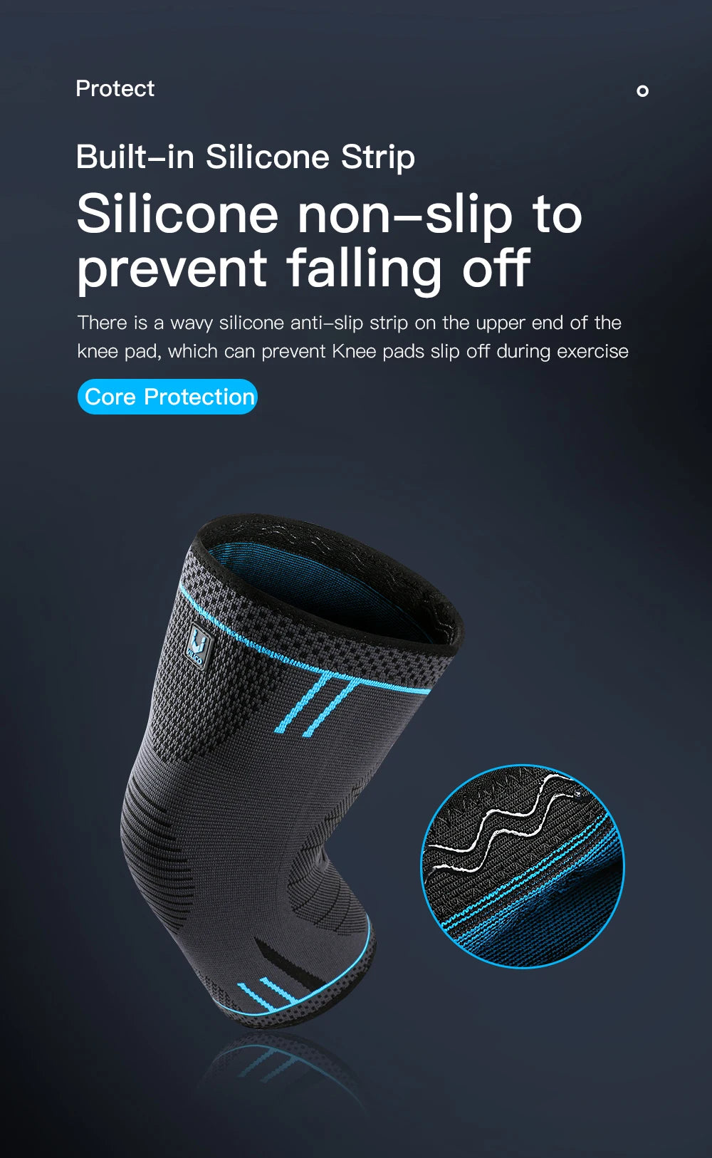 1 Pcs Compression Knee Support Sleeve Elastic Breathable Knee Pads Brace Springs Gym Sports Protector Basketball Volleyball Run Beauty World Shop