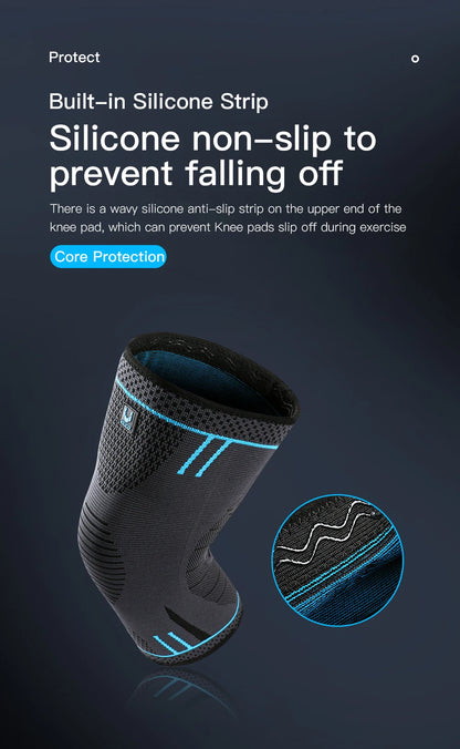 1 Pcs Compression Knee Support Sleeve Elastic Breathable Knee Pads Brace Springs Gym Sports Protector Basketball Volleyball Run Beauty World Shop