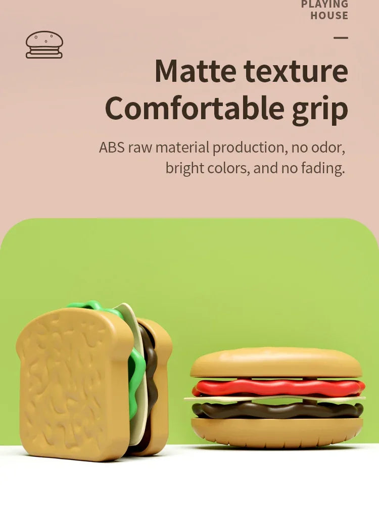 9 PCS Set Detachable Plastic Snack Hamburger Pretend Toy Kids Kitchen Play House Food Toy Beauty World Shop