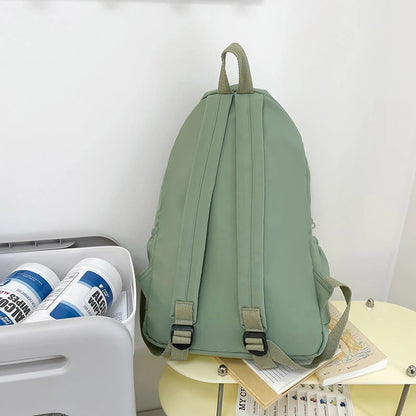 Lightweight Solid Color Backpack for High School Students Multifunctional Casual Bag School Travel Daily Use Simple Design Beauty World Shop