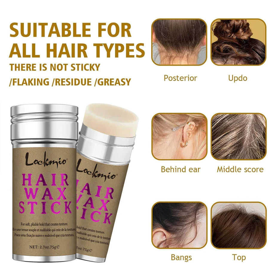 LOCKMIO Women Hair Wax Stick for Wigs Anti-frizz Flyaways Control Styling Wax Long-lasting Smooth Broken Back Hair Pomade Cream Beauty World Shop