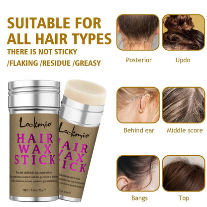LOCKMIO Women Hair Wax Stick for Wigs Anti-frizz Flyaways Control Styling Wax Long-lasting Smooth Broken Back Hair Pomade Cream Beauty World Shop