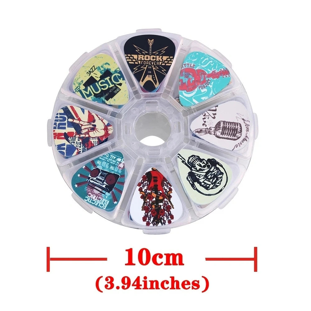 0.46/0.71/1.0mm 50pcs guitar paddle Acoustic guitar Picks ukulele Musical instrument accessories cartoon style pick with box Beauty World Shop